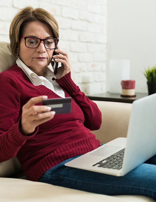 Woman with Laptop vertical